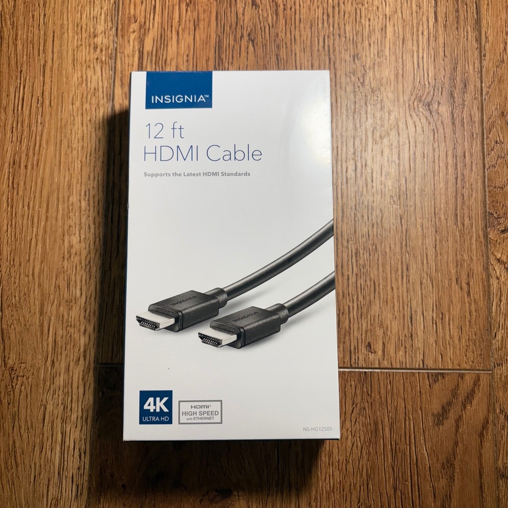 Insignia 12 ft HDMI Cable 4K Ultra HD High Speed with Ethernet Black